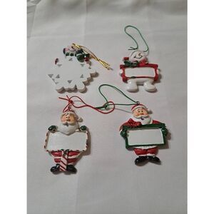 Vintage Lot 4 Holiday Christmas Tree Ornaments Gift Tags You Personalize Craft